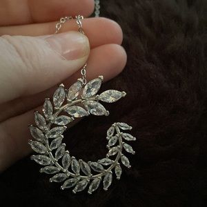 Ladies cz and sterling silver necklace